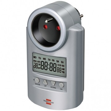 Sterownik czasowy 230V pojedyńczy timer LCD Primera-Line 3500W srebrny Brennenstuhl