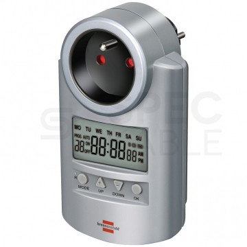 Sterownik czasowy 230V pojedyńczy timer LCD Primera-Line 3500W srebrny Brennenstuhl