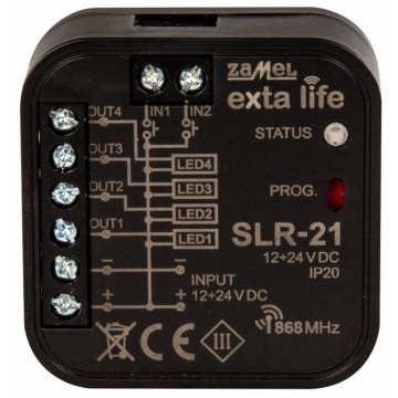 Sterownik LED dopuszkowy dwukierunkowy 4 kanałowy 12-24V SLR-21 EXTA LIFE ZAMEL