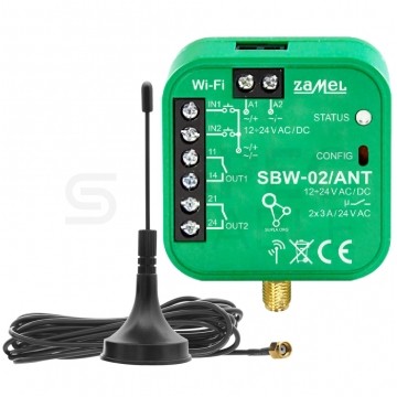 Sterownik radiowy odbiornik bramowy WI-FI 12-24V SBW-02/ANT SUPLA ZAMEL