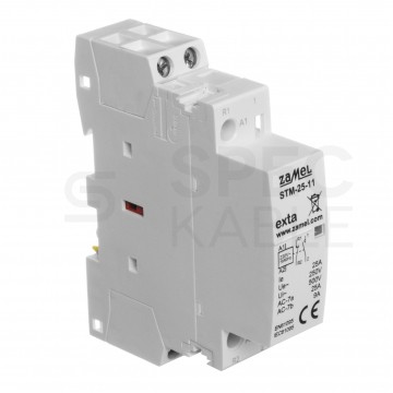Stycznik modułowy instalacyjny cewka 25A 230V AC 1xNO + 1xNC na szynę TH35 DIN EXTA ZAMEL