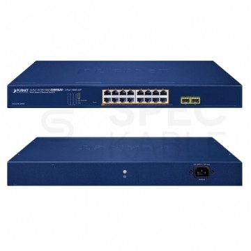 Switch 16xPoE 2xSFP GS-2210-16P2S PLANET 16-portowy przełącznik 10/100/1000T 802.3at PoE + 2-portowy 1000-SFP Web Smart Ethernet