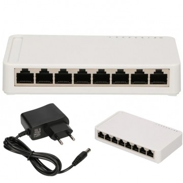 Switch desktop 8x port RJ45 (Gigabit Ethernet 1000Mb/s) przełącznik niezarządzalny Extralink ENYO