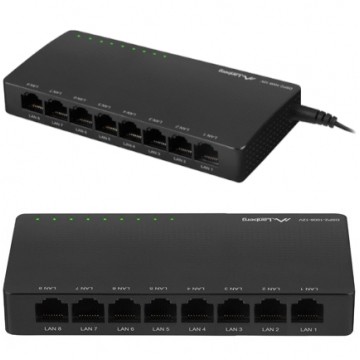 Switch Desktop 8x port RJ45 (Gigabit Ethernet 1000Mb/s) przełącznik niezarządzalny Lanberg DSP2-1008-12V