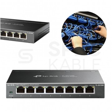 Switch Desktop 8x port RJ45 (Gigabit Ethernet 1000Mb/s) przełącznik zarządzalny TP-Link TL-SG108E