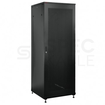 Szafa serwerowa 42U 800x1000, drzwi przednie stalowe perforowane, drzwi tylne stalowe perforowane, zamek, 4 belki nośne, 4 regulowane stopki, do samodzielnego montażu, kolor czarny Q-LANTEC