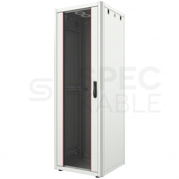 Szafa stojąca RACK 19" 22U 600x600mm drzwi szklane szara MIRSAN