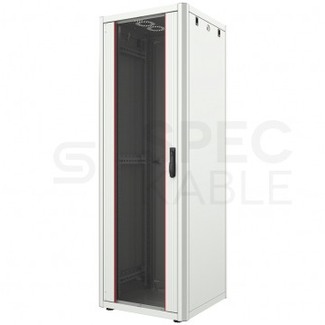 Szafa stojąca RACK 19" 32U 600x600mm drzwi szklane szara MIRSAN