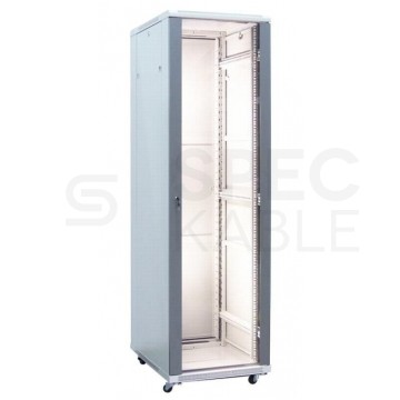 Szafa stojąca RACK 19" 32U 600x600mm drzwi szklane szara TOTEN G7