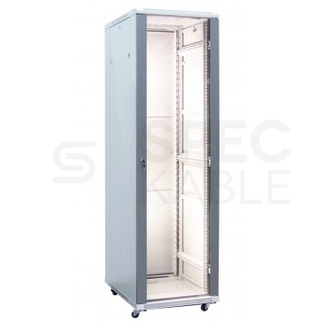 Szafa stojąca RACK 19" 32U 600x800mm drzwi szklane szara TOTEN G7