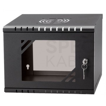 Szafa wisząca RACK 10" 4U 280mm drzwi szklane czarna