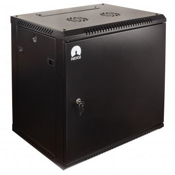 Szafa wisząca RACK 19" 12U 450mm drzwi pełne czarna NEKU TS BOX