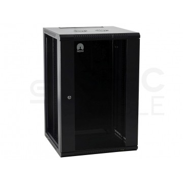 Szafa wisząca RACK 19" 18U 450mm drzwi szklane czarna NEKU TS BOX