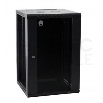 Szafa wisząca RACK 19" 18U 600mm drzwi szklane czarna NEKU TS BOX