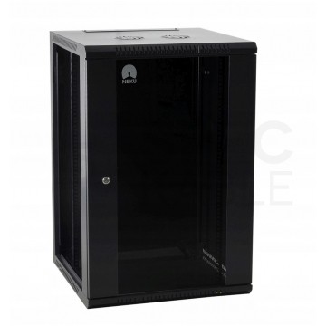 Szafa wisząca RACK 19" 22U 450mm drzwi szklane czarna NEKU TS BOX