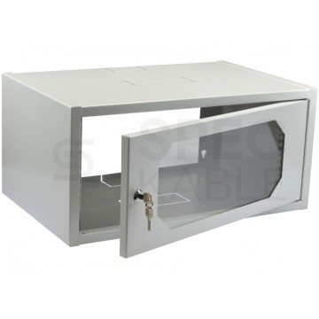 Szafa wisząca RACK 19" 4,5U 350mm drzwi szklane szara NEKU