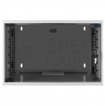 Szafa wisząca RACK 19" 9U 600mm drzwi szklane szara SOHO-BOX MIRSAN