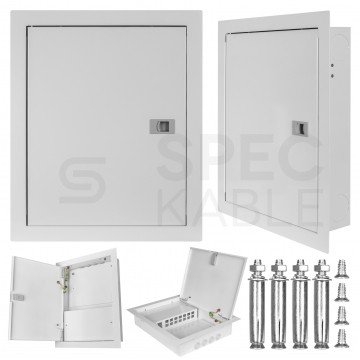 Szafka multimedialna lokalowa 340x400x75mm biała podtynkowa SDOM-P-1