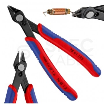 Szczypce precyzyjne tnące 125mm Super Knips czernione dla elektroników KNIPEX 78 61 125