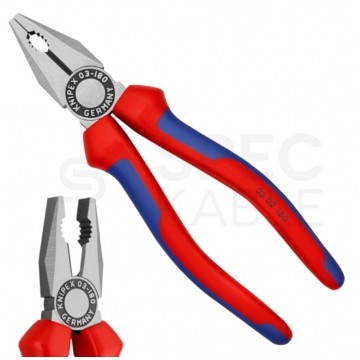 Szczypce uniwersalne 180mm fosforanowane Kombinerki do chwytania i cięcia KNIPEX 03 02 180