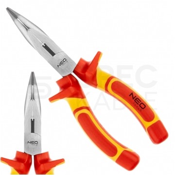 Szczypce wygięte 180mm kombinerki do chwytania i cięcia polerowane izolowane 1kV NEO 01-228