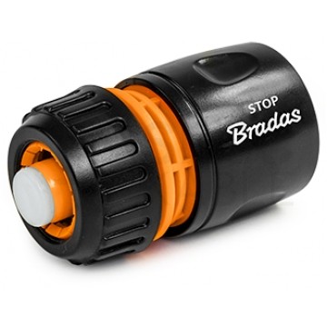 Szybkozłączka STOP 1/2" złączka jednomateriałowa do węża ogrodowego 1/2" lub 5/8" BLACK LINE BRADAS
