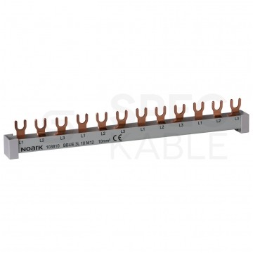 Szyna łączeniowa widełkowa 3-fazowa 10mm2 63A na 12 modułów NOARK