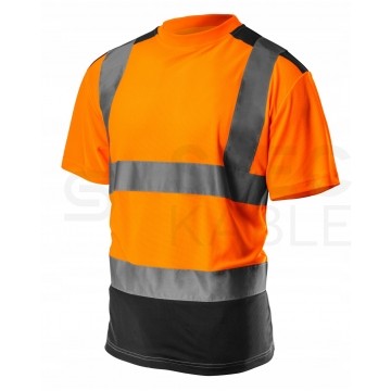 T-Shirt, koszulka odblaskowa ostrzegawcza, pomarańczowa z ciemnym dołem robocza rozmiar S/48 NEO 81-731-S