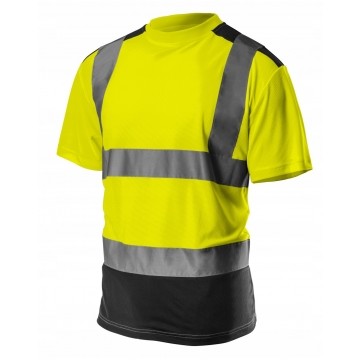T-Shirt, koszulka odblaskowa ostrzegawcza, żółta z ciemnym dołem robocza rozmiar L/52 NEO 81-730-L