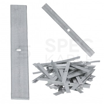 Taśma aluminiowa cięta do mocowania kabli (np. YDY, YDYp) Uchwyt kablowy 120mm z otworem 3,4mm TA-C-120 1kg