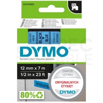 Taśma DYMO D1 Standard 12mm x 7m (niebieska / czarny nadruk) [45016 / S0720560] ORYGINALNA