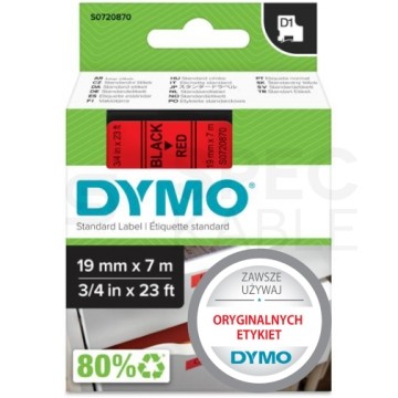 Taśma DYMO D1 Standard 19mm x 7m (czerwona / czarny nadruk) [45807 / S0720870] ORYGINALNA