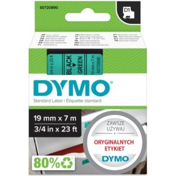 Taśma DYMO D1 Standard 19mm x 7m (zielona / czarny nadruk) [45809 / S0720890] ORYGINALNA