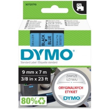 Taśma DYMO D1 Standard 9mm x 7m (niebieska / czarny nadruk) [40916 / S0720710] ORYGINALNA