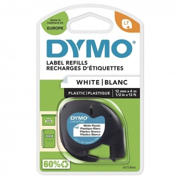 Taśma DYMO LT plastikowa 12mm x 4m (biała / czarny nadruk) [91221 / S0721660] ORYGINALNA