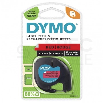 Taśma DYMO LT plastikowa 12mm x 4m (czerwona / czarny nadruk) [91203 / S0721630] ORYGINALNA