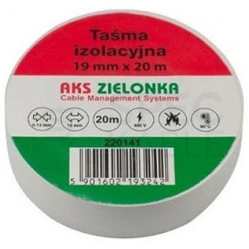 Taśma izolacyjna PVC 19mm x 20m AKS biała