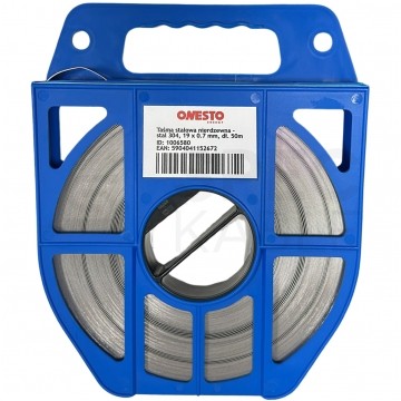 Taśma ze stali nierdzewnej 304 19mm x 0.7mm / 50m do tworzenia opasek mocujących ONESTO