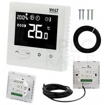 Termostat podłogowy regulator temperatury przewodowy / bezprzewodowy z WiFi i wyświetlaczem LCD IP30 HT-08 VOLT