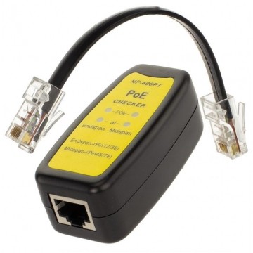 Tester zasilania PoE do kabli i gniazd sieciowych RJ45 (8p8c) z diodami LED NF-400PT