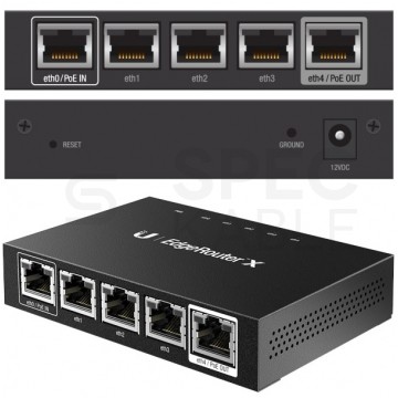 UBIQUITI Edge Router X 5x port RJ45 (Gigabit Ethernet 1000Mb/s, w tym 1x PoE IN + 1x PoE OUT)