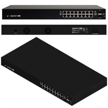 UBIQUITI Edge Switch 19" RACK 16x port RJ45 PoE+ (Gigabit Ethernet) 2x port SFP (1Gb/s) przełącznik zarządzalny