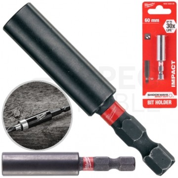 Uchwyt magnetyczny Przedłużka do bitów udarowych 1/4" HEX 60mm SHOCKWAVE Impact Duty MILWAUKEE w blistrze