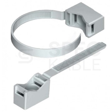 Uchwyt paskowy UZP 32-60S szary opaska fi:32-60mm do kabli i rur instalacyjnych RLm 20szt.