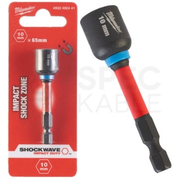 Udarowa nasadka sześciokątna magnetyczna adapter 10mm 1/4" HEX M10 o długości 65mm MILWAUKEE