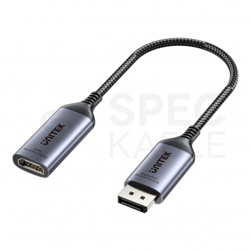 UNITEK Adapter DisplayPort 1.4 / HDMI 2.1 FHD@60 (wtyk / gniazdo) 15cm