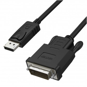 UNITEK Kabel DisplayPort 1.1a / DVI-D Single Link FHD@60 (wtyk / wtyk) czarny 1,8m