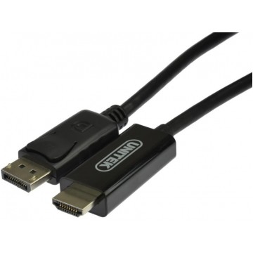 UNITEK Kabel DisplayPort 1.1a / HDMI FHD@60 (wtyk / wtyk) czarny1,8m
