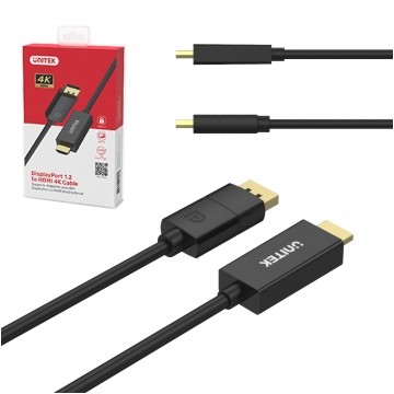 UNITEK Kabel DisplayPort - HDMI 4K@60 (wtyk / wtyk) 1,8m