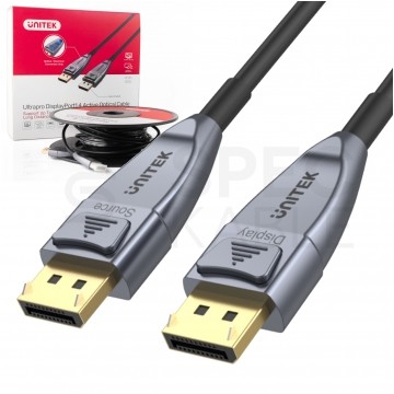 UNITEK Kabel optyczny DisplayPort 1.4 8K Ultra High Speed 8K@60 4K@120 10m